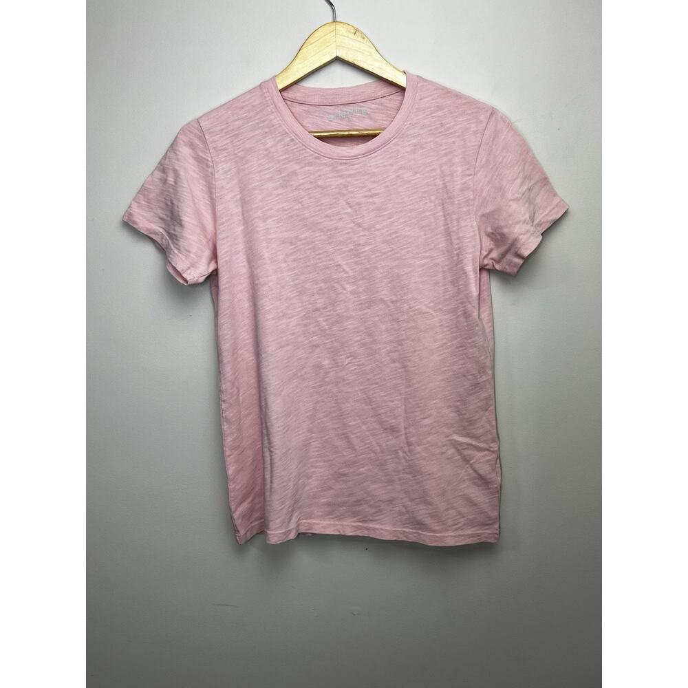 American Giant Womens Slub Crew Tee Womens Medium Pink Cotton T Shirt Made USA